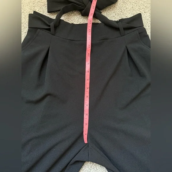 NWT Popular 21 Paperbag Pants With Tie Black Large - Picture 4 of 9